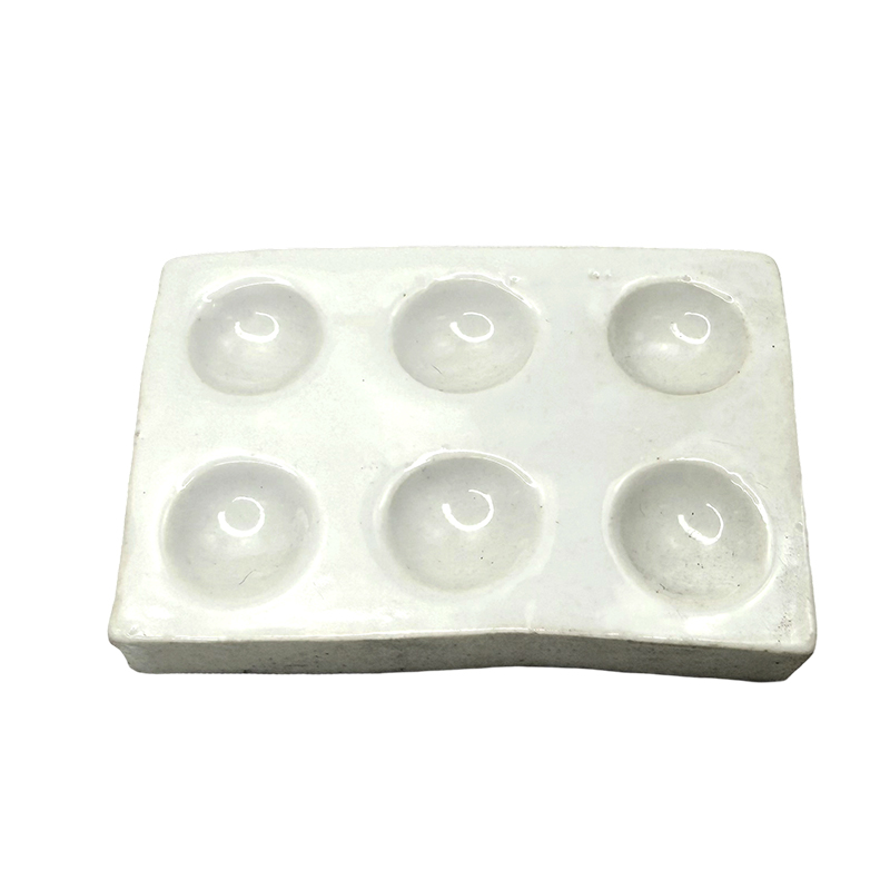 Do użytku laboratoryjnego 6-otworowa porcelanowa ceramiczna płytka reakcyjna w kolorze białym
