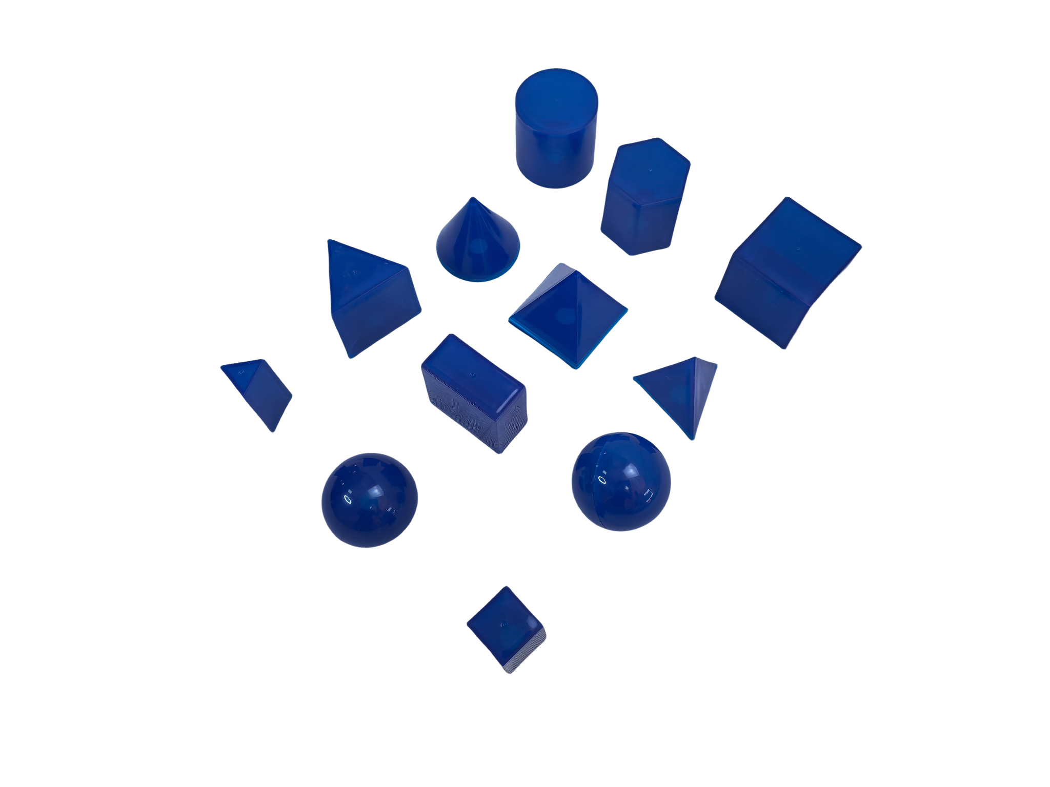 12-częściowy przezroczysty zestaw geometrycznych brył 3D
